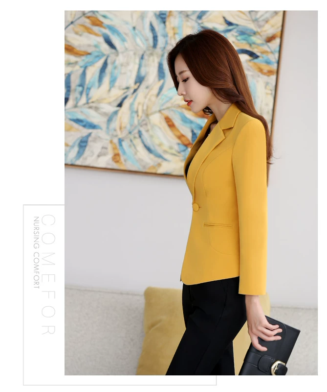 Bộ đồ vest nữ nhỏ tay dài đoạn ngắn 2018 mùa thu mới Hàn Quốc phiên bản tự trồng màu đen hoang dã phù hợp với áo sơ mi chuyên nghiệp