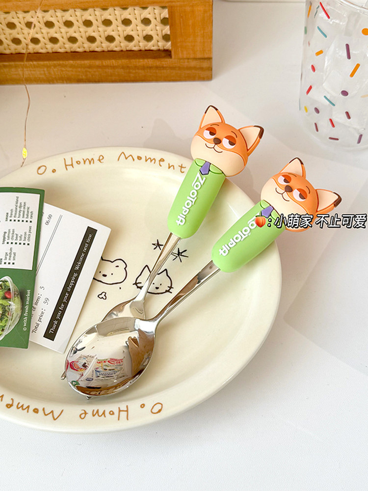 Zootopia Genuine Judy Nick 304 Stainless Steel Fork Spoon Portable Cutlery Set for Adults and Children