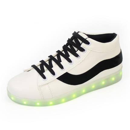 韩版情侣USB充电鞋LED七彩鬼步舞发光鞋子