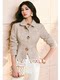 Wangxo｜Luxurious Shiny Silk Wool Fluffy Boucle Fabric｜Decorative Pin Flower Classic Waist-Cinching A-Line Short Coat