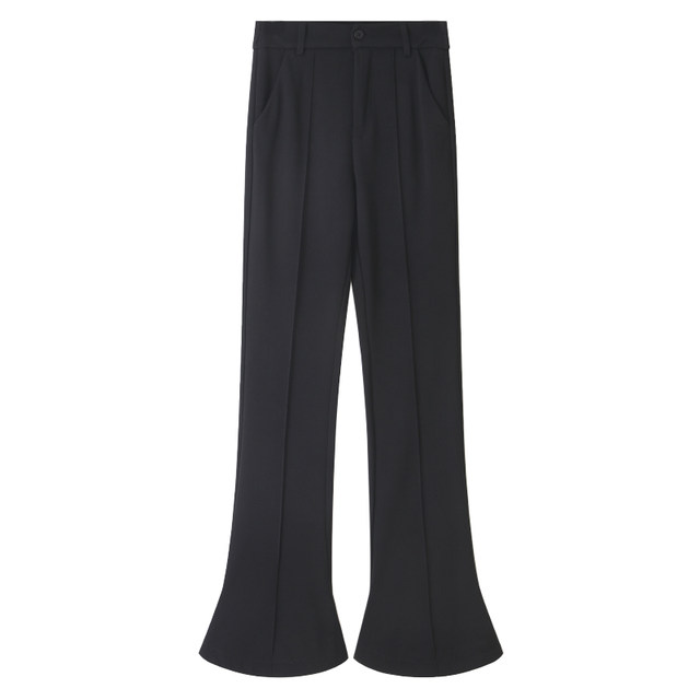 WANGXO black high waist casual pants women's autumn 2023 new slim slim pencil pants horn horseshoe trousers
