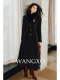 Wangxo｜Luxurious Alpaca Wool and Rabbit Fur｜Eight-Piece Segmented Design｜Long-Haired Feel, Waist-Cinching Lapel Coat