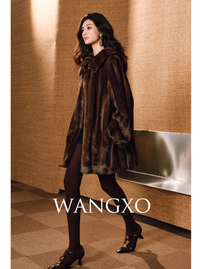 Wangxo｜Collectible-Grade Passtree Mink Texture｜Three-Dimensional Striping Technique｜Lapel Silhouette Eco-Friendly Fur