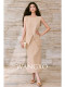 Wangxo｜Imported Twisted Drape Fabric｜Elegant Commuter-Style Asymmetrical Placket with Pleated Slit Vest and Skirt Set