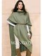 Wangxo｜Gold-Plated Shiny Silk and Soft Wool Coarse Knit Technique｜High-Neck Asymmetrical Hem Long Cape
