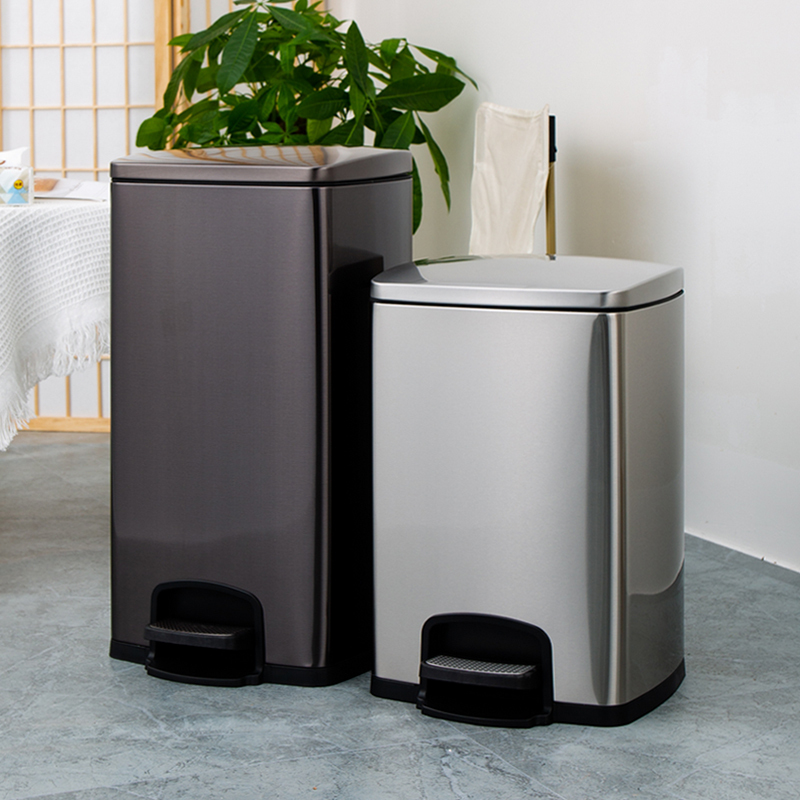 Stainless Steel Trash Can, Large Capacity, Foot-Operated, for Office, Home Kitchen, Living Room, Commercial Use, 50L, Bathroom, 30 Liters Stainless Steel Trash Can, Large Capacity, Foot-Operated, for Office, Home Kitchen, Living Room, Commercial Use, 50L, Bathroom, 30 Liters