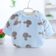 Quần áo sơ sinh cotton dày ấm áp Quần áo sơ sinh tu sĩ bé 0-3 tháng áo sơ mi thu đông