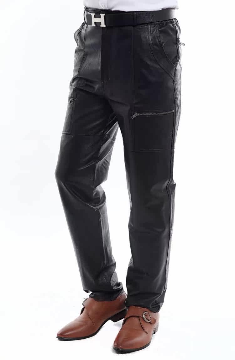 Pantalon cuir homme droit pour hiver - Ref 1492782 Image 15