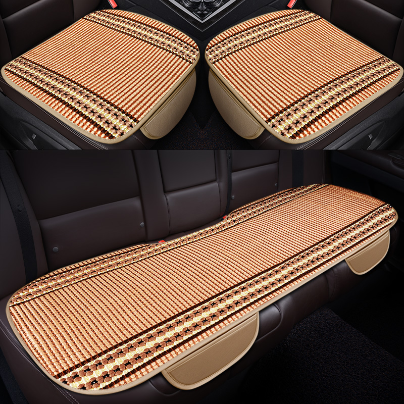 Car cushions Three sets Seasons Universal Ice Silk Seat Cushion Monolithic Vehicle Breathable Seat Rear Cool Cushion Cover Summer