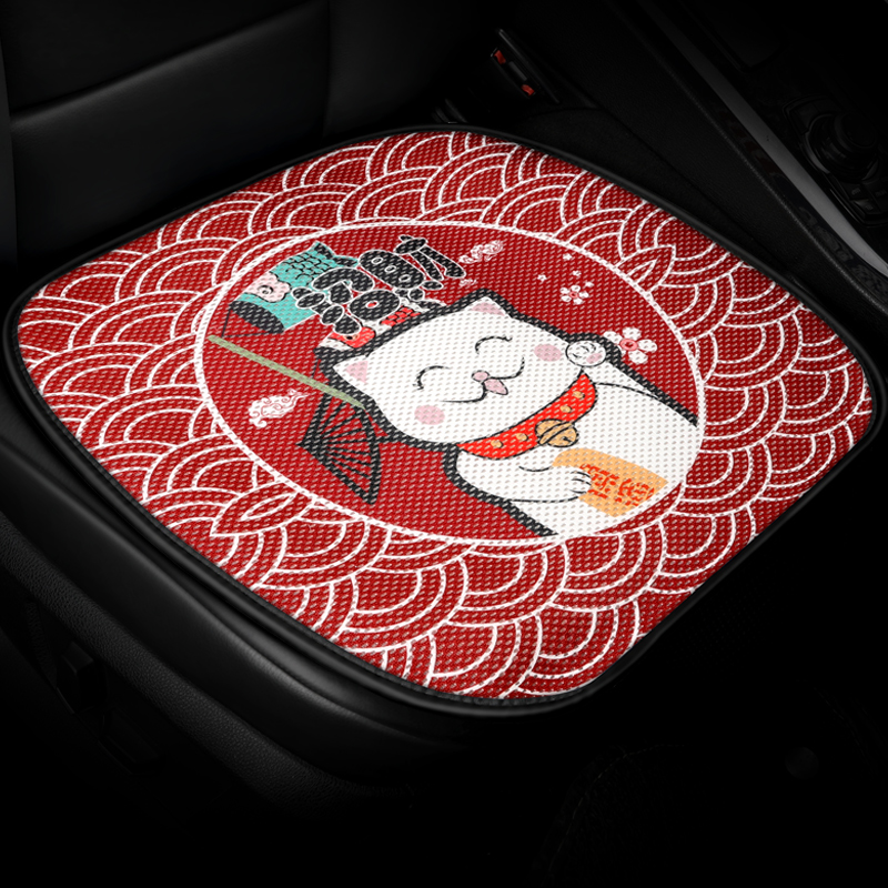 Car seat cushion single piece seat cushion summer card car mat women breathable three-piece set trick cat four seasons universal cute
