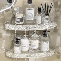 Punch-free triangular storage rack toilet shelf bathroom bathroom wall-mounted tripod corner storage rack