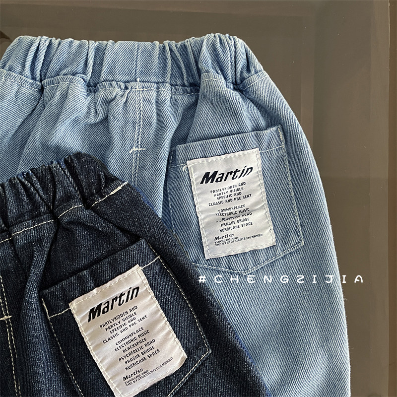 Детские осенние джинсы, комплект, штаны для мальчиков, простой и элегантный дизайн, оверсайз 其它（服饰） 