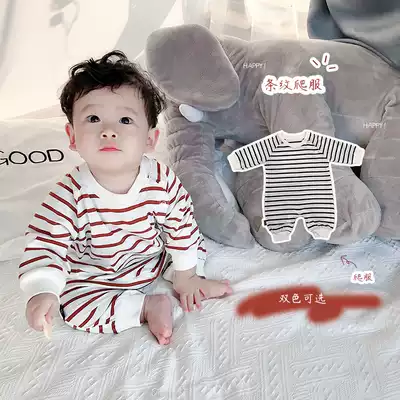 ins Net red newborn baby ha clothes spring clothes male baby jumpsuit full moon clothes bag clothes autumn clothes