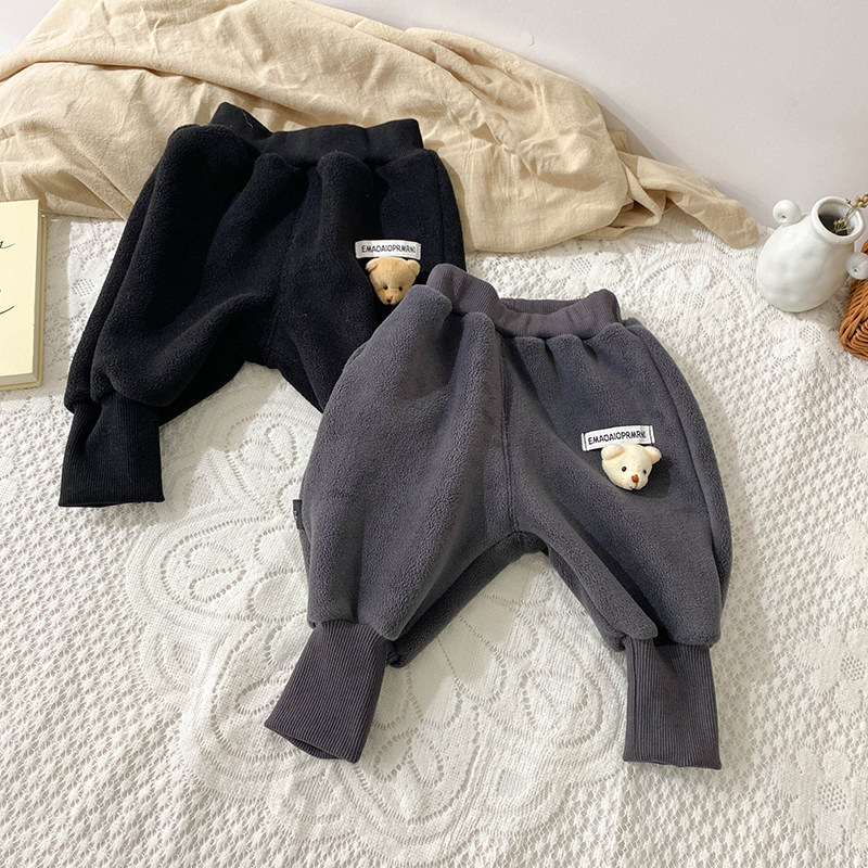 Детские утепленные зимние трехмерные штаны, мультяшная кукла подходит для мужчин и женщин, с медвежатами 29534 