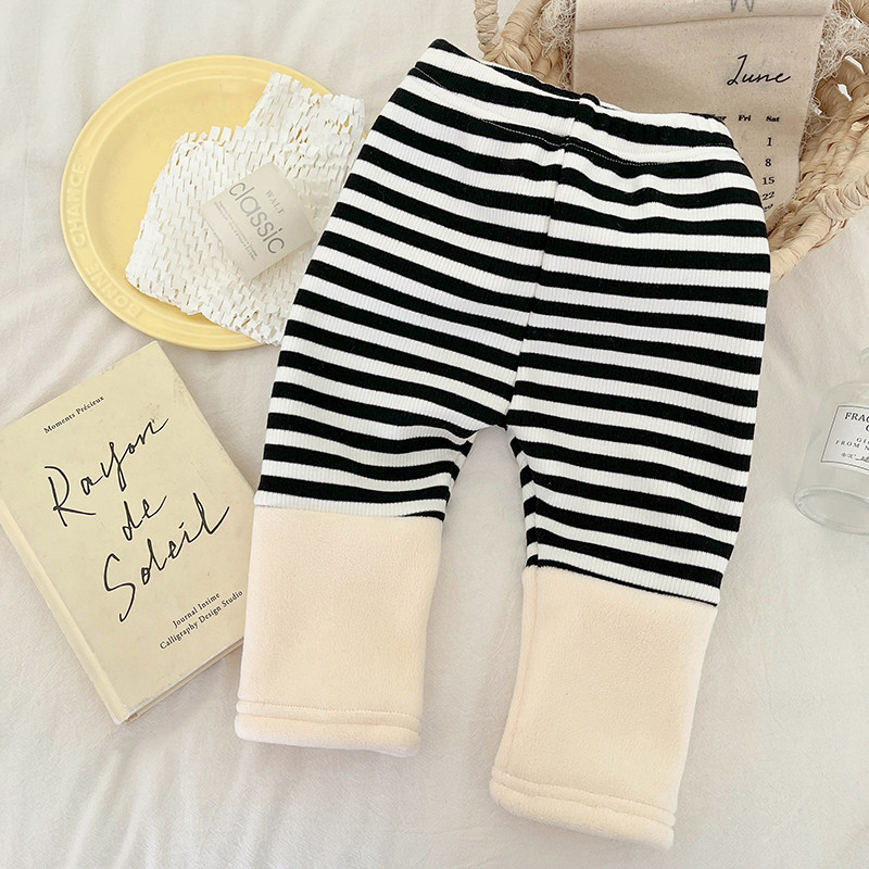 Бархатные демисезонные модные детские леггинсы, штаны, увеличенная толщина     