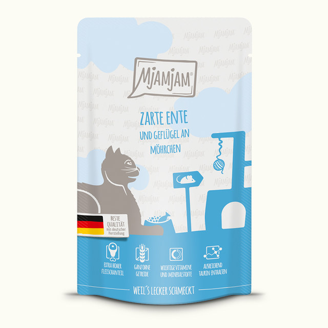 German Mjamjam staple cat canned food 200g full-term cats cats fresh meat fresh meat-free grain food pack 400g