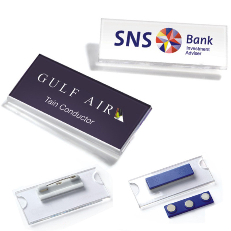Transparent acrylic breast-card set Don't pinchpin type of work card customised catering work card booking hotel staff number of cards