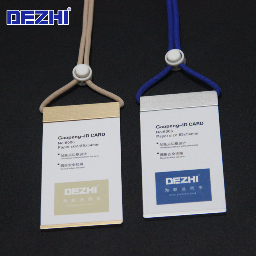 Minimalist micro-elastic round rope company chest card metal chest card working card with hanging rope without frame aluminum alloy chest sleeve