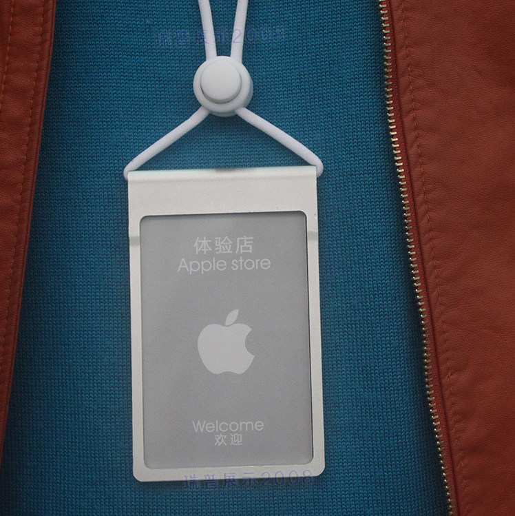 Creative Aluminum Alloy Work Card Cutting Sleeve Workcard With Hanging Rope Chest Card Employee Listing Chest Card Chest Card Round Rope Safety