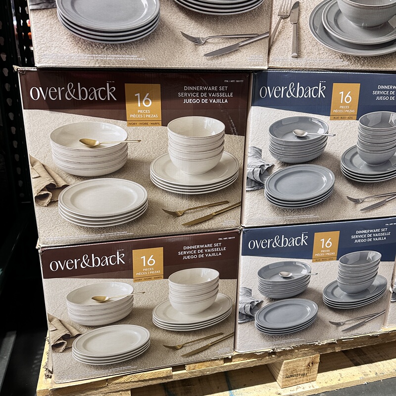 Costco Nordic Style O&B Stoneware Tableware 16-Piece Set (Dishwasher Safe) Japanese Minimalist Style