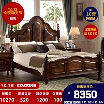 Valley of the Perth all wood black walnut bed leather soft by double bed 1 8 meters nuptial bed mei shi chuang bedroom furniture