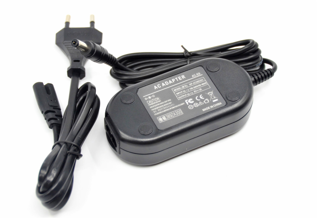AC-E6 camera power supply adapter charger suitable LP-E6 LP-E6 DR-E18 Virtual battery case connector