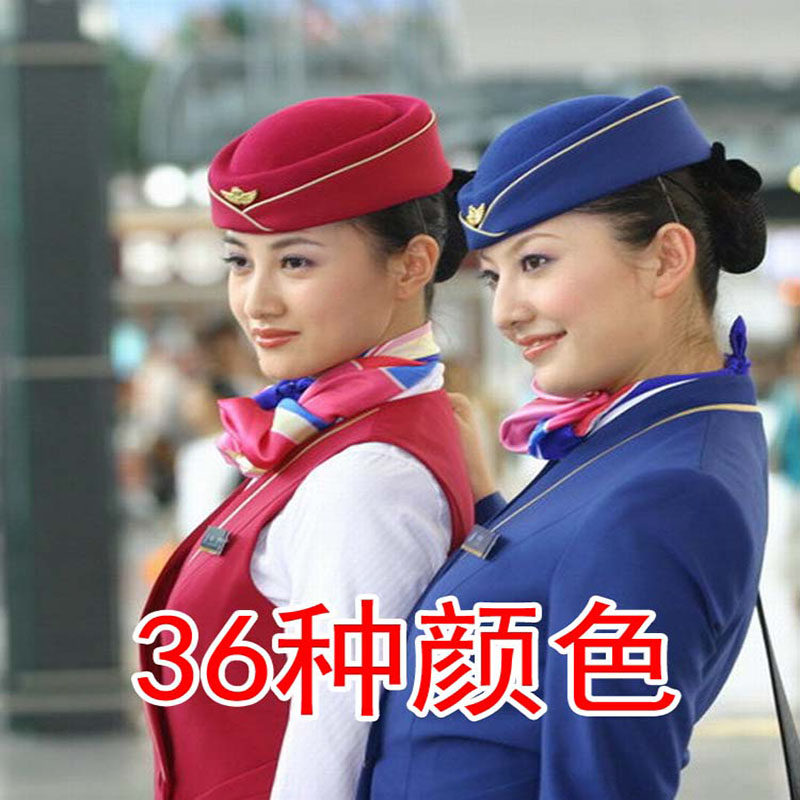 Imitation woolen lady stewardess hat stage performance hat hotel front desk ceremonial hat drum band hat