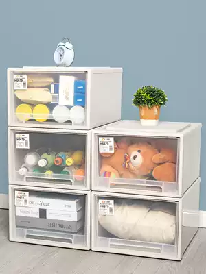 Ocean fish storage box drawer type plastic transparent multi-layer combination storage box storage box clothing toys extra large