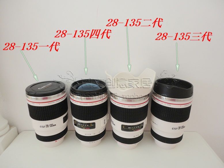 Canon SLR camera lens cup tự động trộn ly cà phê cách nhiệt có thể được in LOGO thép không gỉ bên trong cup