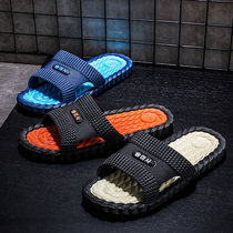 Slippers mens summer slippers mens outdoor wear Korean version tide couple thick bottom non-slip wear-resistant trend beach shoes outdoor sandals and slippers