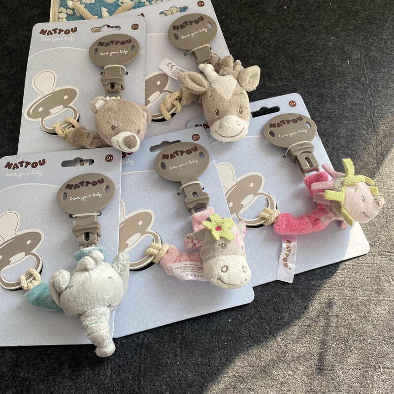 Cartoon Elephant Appeasement Pacifier Chain Anti-Drop Nip Baby Pacifier Newborn Pacifier Anti Fall rope NATTOU-Taobao
