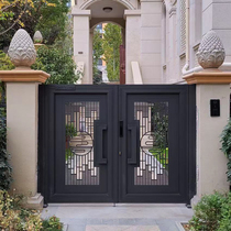 Aluminum art alloy garden new Chinese antique country custom fence small single and double door villa courtyard gate