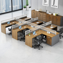 Staff Desk Chair Combo Computer Station Office Work Desk Screen Holder Brief Modern L Type 2 4 People Finance Desk