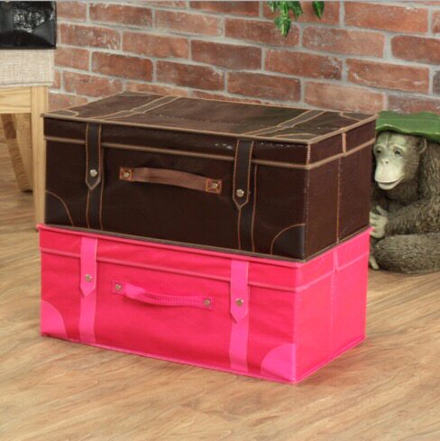 Home Goods Art Retro Leather Case of suitcases Suitcases Carry-on with lid Folding Oxford Cloth Finishing Box