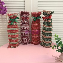 Christmas Christmas Christmas Christmas Eve retro knit wine bottle bag Bar restaurant Dinner wine red wine cover