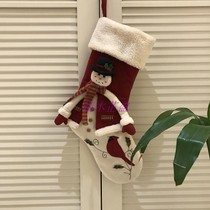 Christmas Christmas Eve vintage old three-dimensional snowman embroidery Christmas stocking Christmas boots gift bag