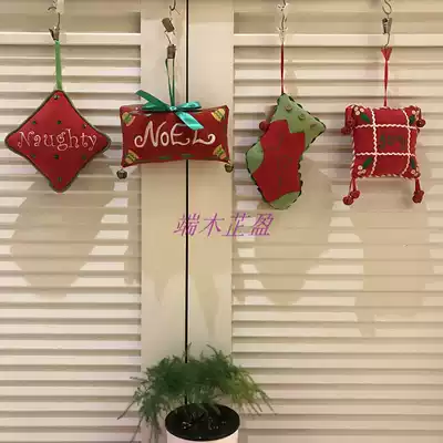 Christmas Christmas Eve vintage letter embroidery Bell pendant fabric decoration hanging ornaments small hanging ornaments