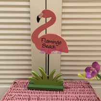 Mediterranean Mediterranean style graceful three-dimensional wooden flamingo table top with clip ornaments