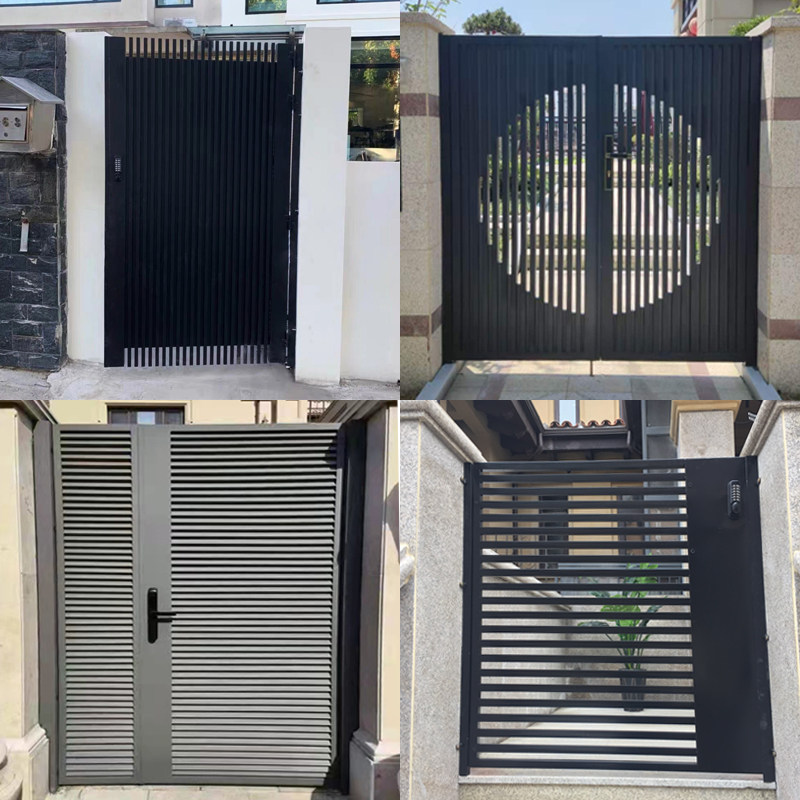 Custom Wrought iron garden door Villa door Louver door Outdoor yard Iron door Entrance door Wall door Single and double doors