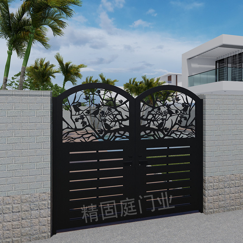 Custom villa door Wrought iron courtyard door Garden small iron door Simple single and double switch open door Rural door