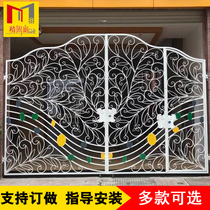European-style wrought iron gate Courtyard door Villa garden door Anti-theft door Outdoor yard outdoor factory iron door single and double open