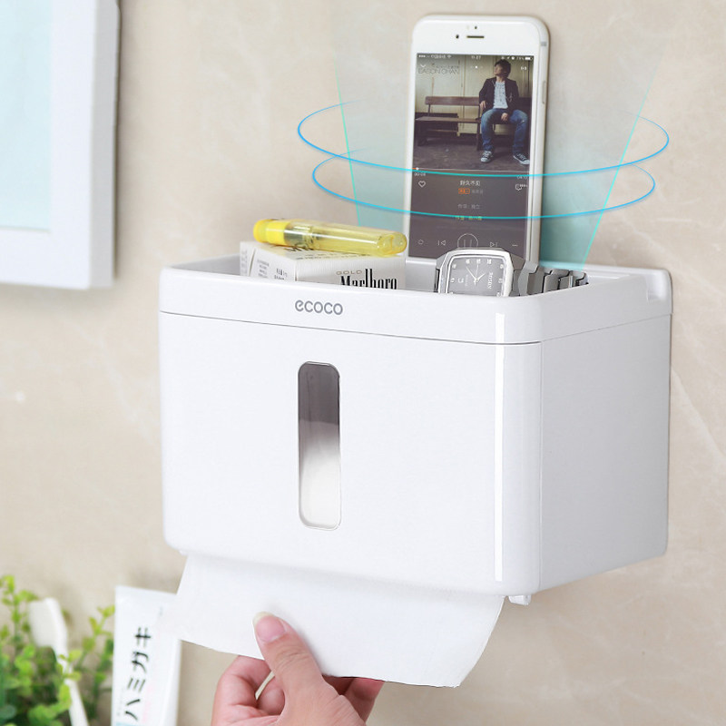 Toilet paper rack toilet toilet tissue box Non-punching creative drawing paper roll tube waterproof toilet paper box