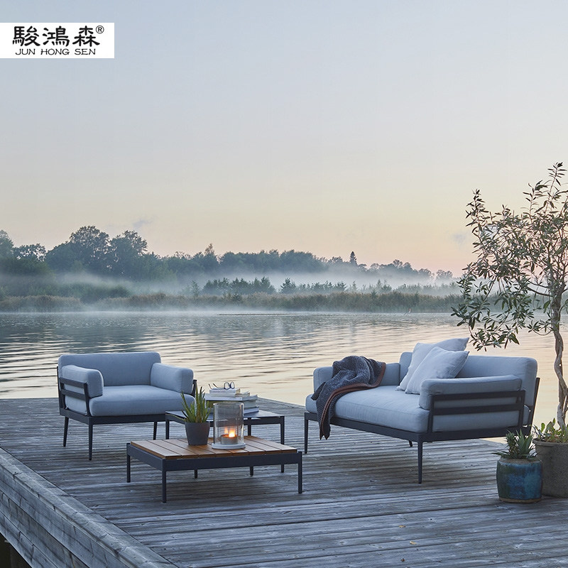 Outdoor sofa sunscreen waterproof courtyard outdoor open-air hotel garden terrace combination aluminum alloy leisure furniture