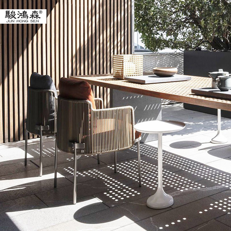 Outdoor leisure table and chairs villa courtyard outdoor open-air balcony layout courtyard balcony leisure greenhouse Tengwei chair