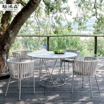 Outdoor Leisure Table And Chairs Patio Waterproof Sunscreen Outdoor Open-air Balcony Garden Patio in the back chair combination