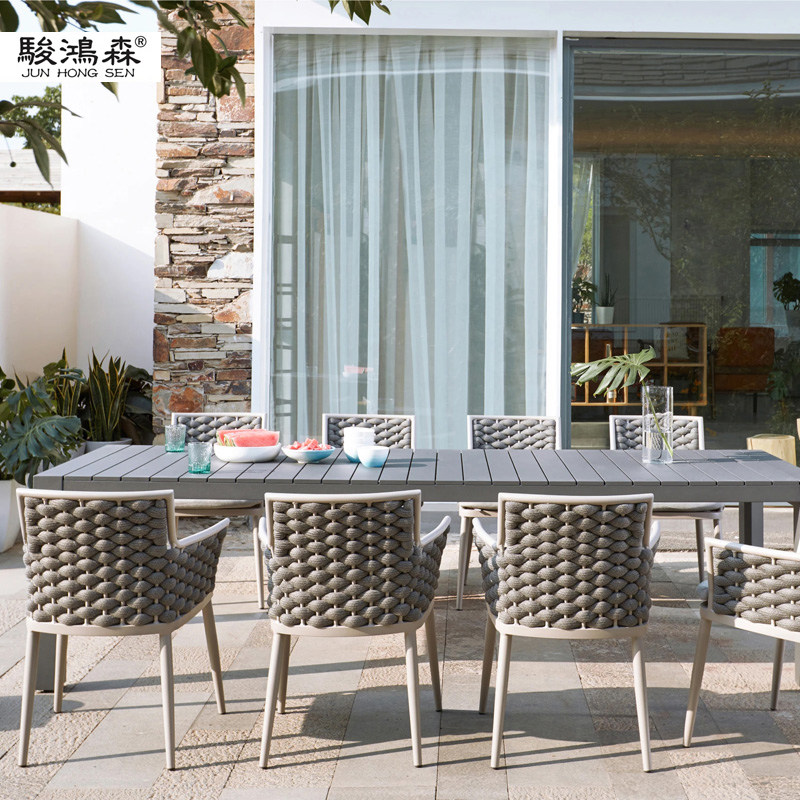 Outdoor Table & Chairs Patio Waterproof Sunscreen Outdoor Open-air Balcony Casual Vines Dining Table And Chairs Lean Back Chair Combined Creativity