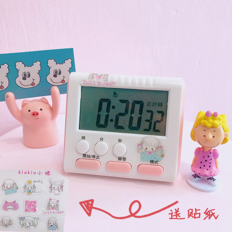 Cute creative stopwatch timer Kitchen baking timer Students do exercises Time management Take medicine reminder