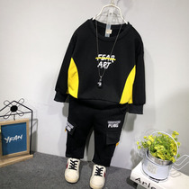 Childrens Korean version of the foreign style sports suit 2020 spring new boys casual T-shirt cotton overalls two-piece set