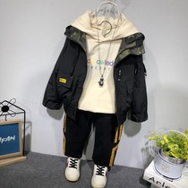 Big boy windbreaker jacket Boy 2020 childrens hooded short jacket Korean version of the fashion foreign style spring and autumn thin section tide boy