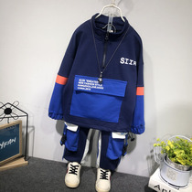 Boys 2021 new suit sports and leisure big children two-piece set Children handsome Korean version of the spring and autumn thin section tide children